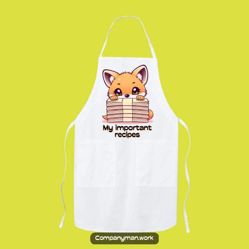 Funny Fox Cub File Watcher Apron: Kitchen Curiosity and Investigator Gift