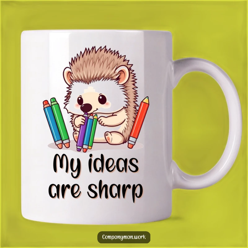 Funny Hedgehog Pen Sorter Mug: Organized Office Humor Gift for Writers