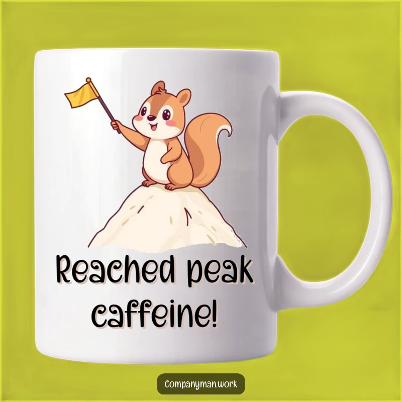 Funny Squirrel Summit Flag Mug: Celebrate Your Victories with Humor