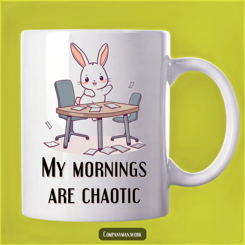 Funny Bunny Chaos Mug: Playful Office Disruption Gift for Fun