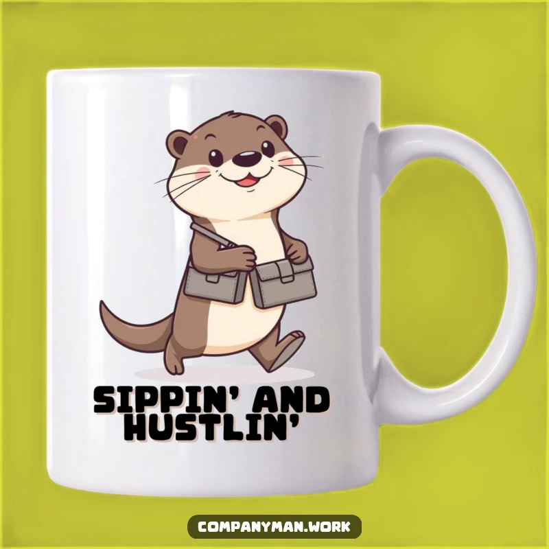 Funny Otter Briefcase Mug: Hilarious Gift for the Determined Professional