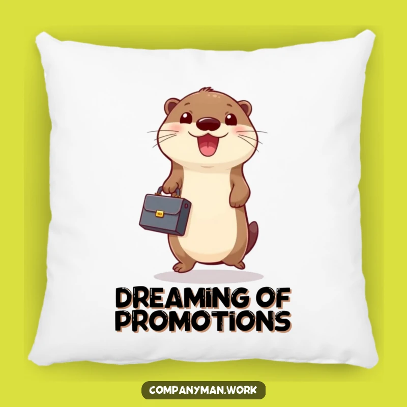 Funny Otter Business Pillow: Cozy Cushion for Excited Dreamers
