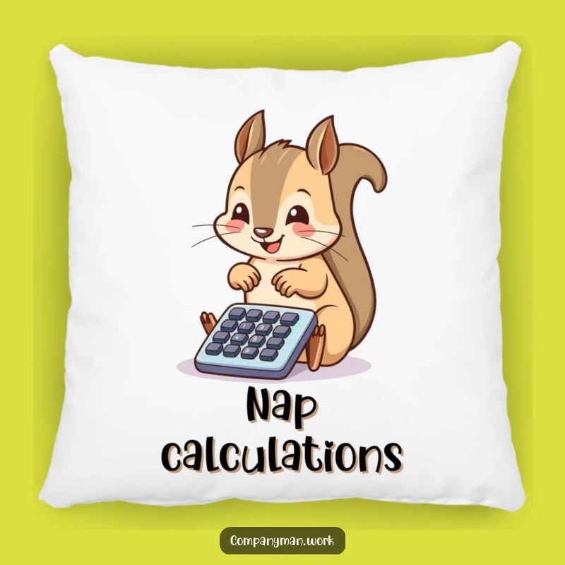 Funny Squirrel Calculator Pillow: Cozy Comfort with Hilarious Woodland Charm