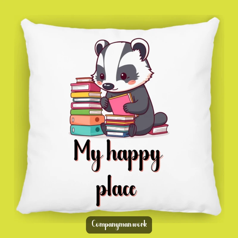 Funny Badger Organizing Folders Pillow: Cozy & Comical Accent Cushion Gift