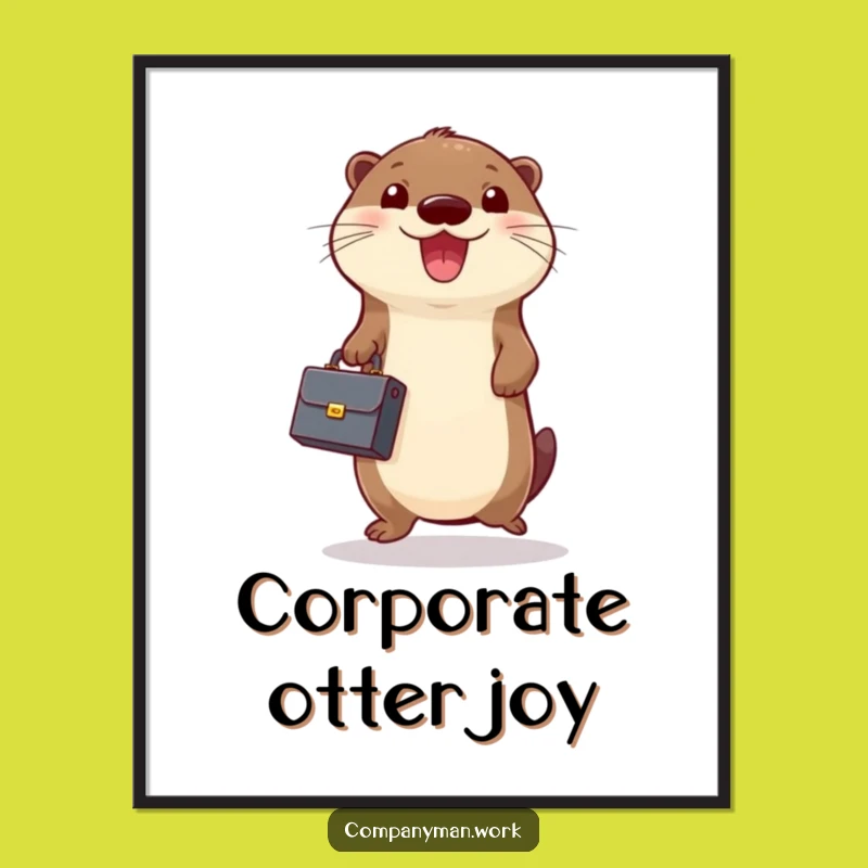 Funny Otter Business Digital Art: Printable Cheer for Ambitious Spaces