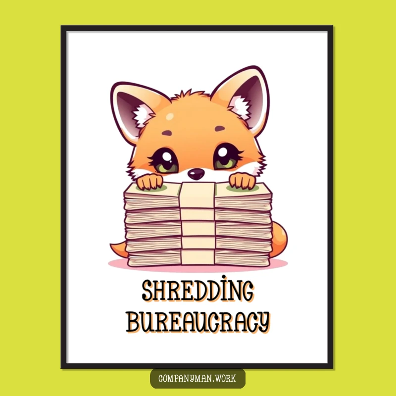 Funny Fox Cub Investigation Art Print: Instant Curious Decor Gift