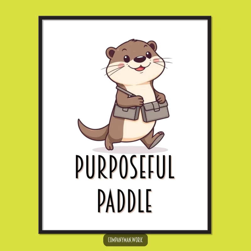 Funny Otter Art Print: Hilarious Digital Gift for Instant Professionalism