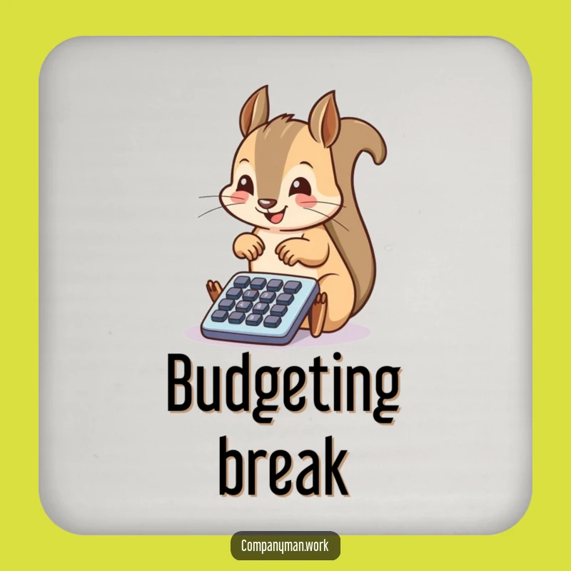 Funny Squirrel Calculator Drink Coaster: Protect Surfaces with Woodland Humor