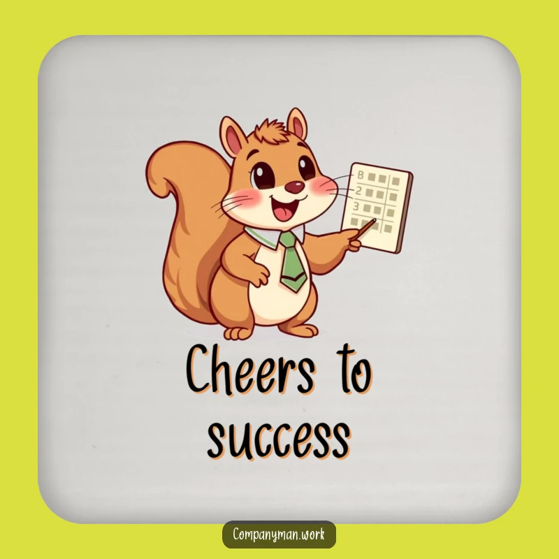 Funny Squirrel Coaster Set: Hilarious Gift to Protect Surfaces