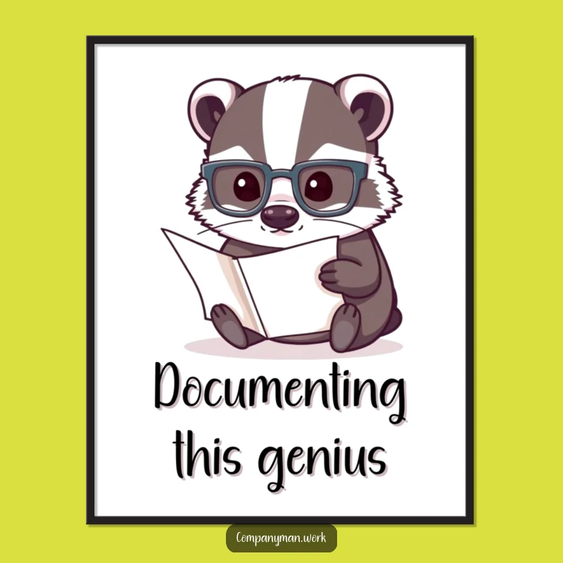 Funny Badger Poster: Inspiring and Humorous Wall Art for Book Lovers