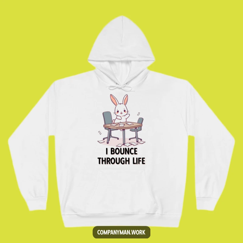Funny Bunny Boardroom Hoodie: Cozy and Playful Office Chaos Gift