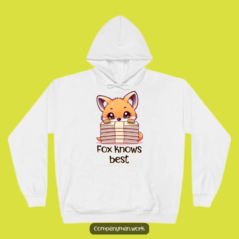 Funny Fox Cub File Guardian Hoodie: Cozy and Curious Observer's Gift