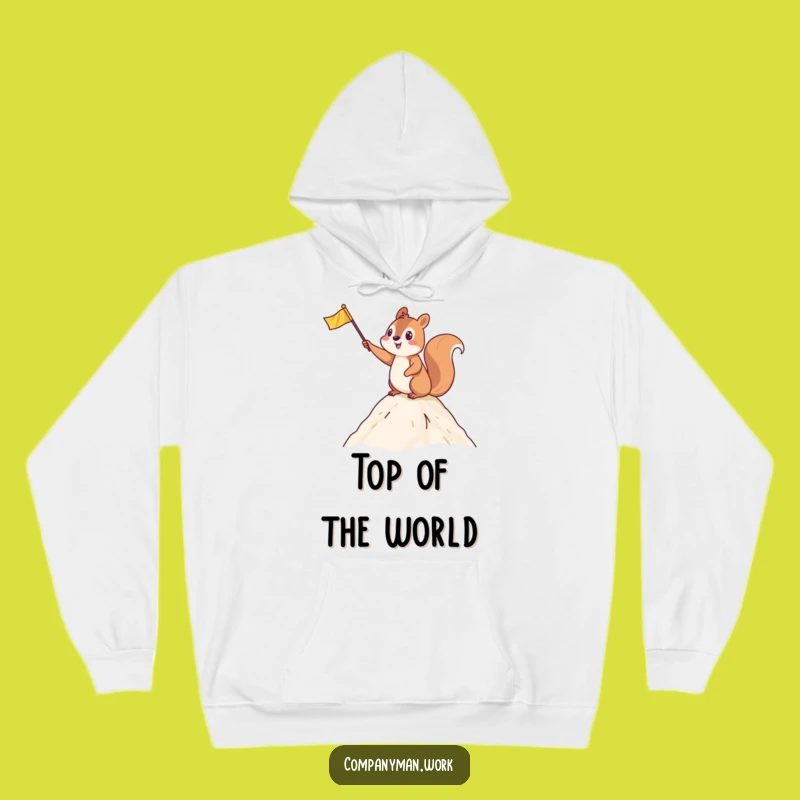 Funny Squirrel Summit Hoodie: Cozy Victory Wear for Your Adventures