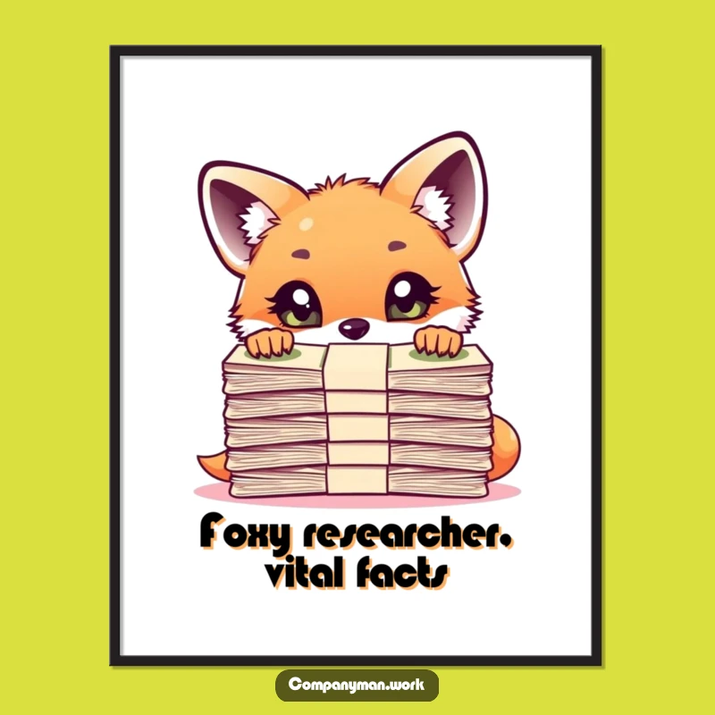 Free Printable Wall Art: Fox Cub Documents - Downloadable & Intriguing Home Decor