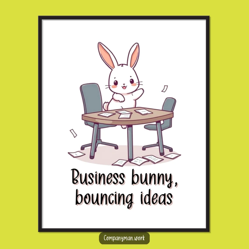 Free Printable Wall Art: Bunny Conference Chaos - Downloadable & Whimsical Decor