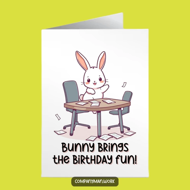 Free Printable Birthday Card: Bunny Chaos - Downloadable & Funny Party Gift