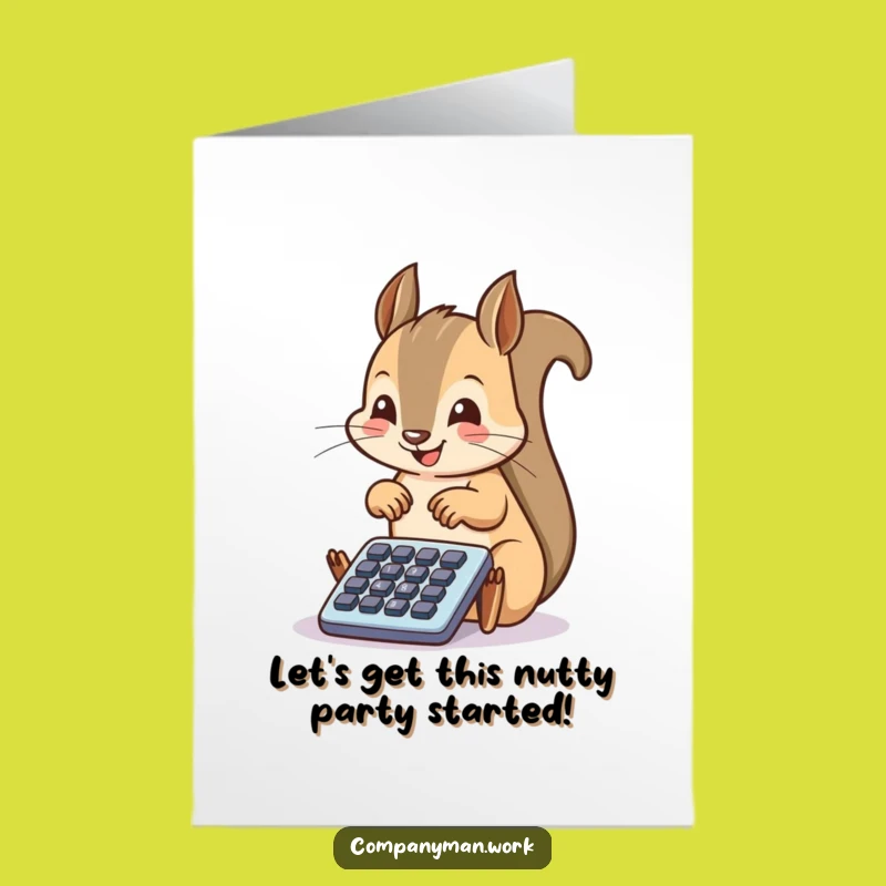 Free Printable Birthday Card: Funny Squirrel Calculator Humor for a Hilarious Downloadable Gift