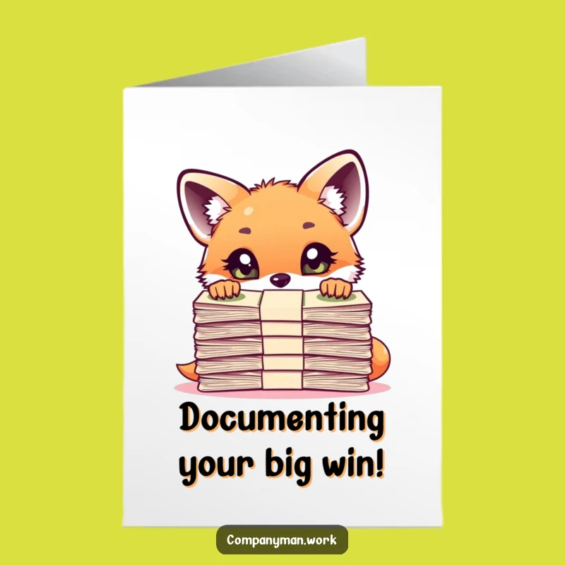 Free Printable Congrats Card: Fox Cub Documents - Downloadable Achievement Gift