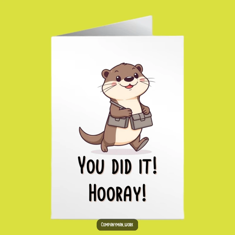 Free Printable Congrats Card: Business Otter, Inspiring Downloadable Gift for Career Wins