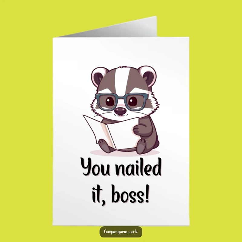 Free Printable Congrats Card: Wise Badger Achiever, Downloadable Success Greeting