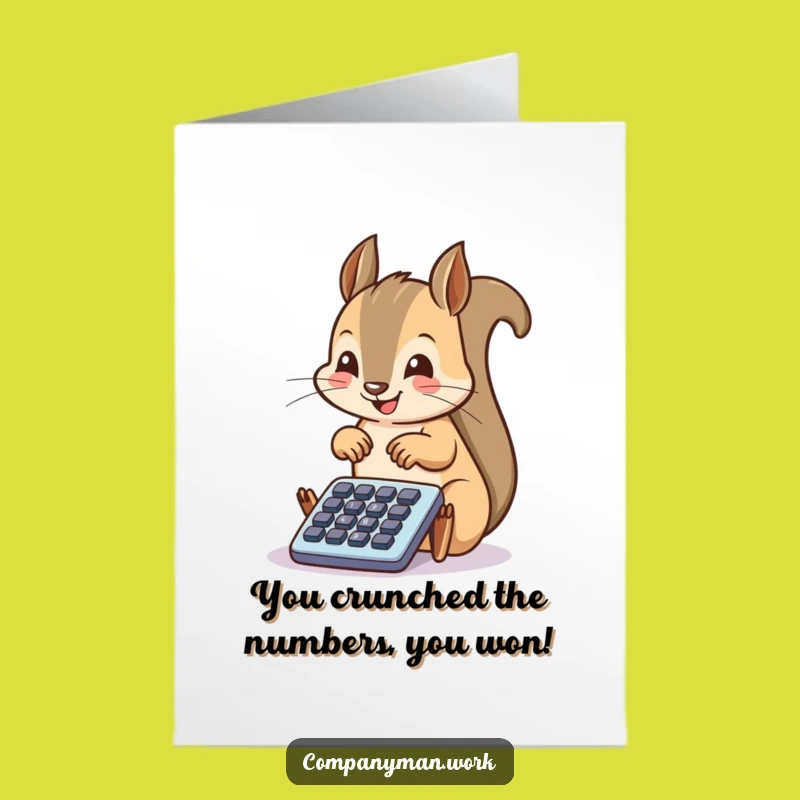 Free Printable Congrats Card: Hilarious Squirrel Calculator Theme for a Downloadable Gift