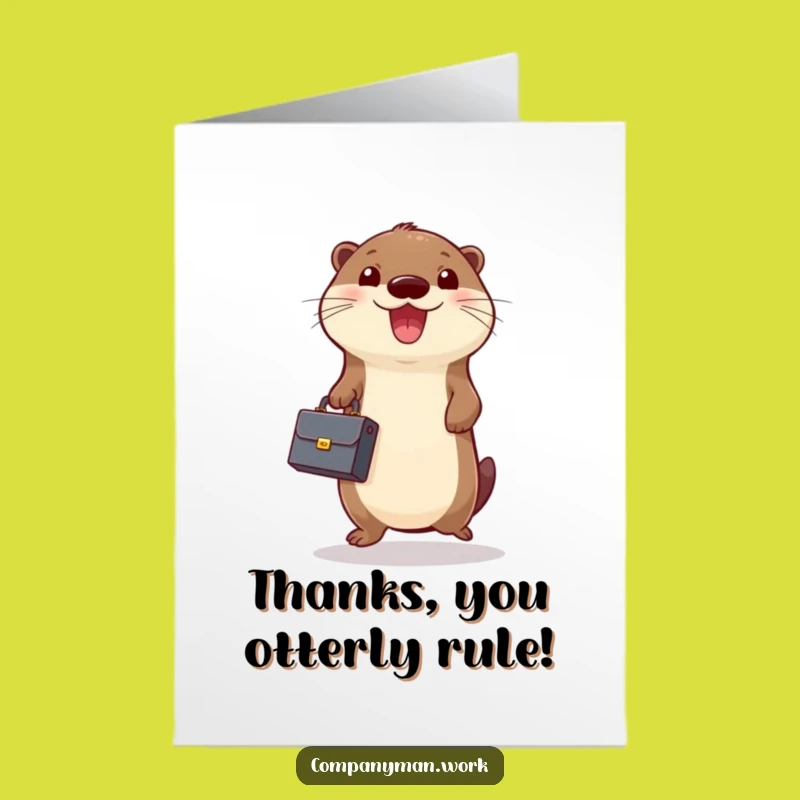 Free Printable Thank You Otter Card - Energetic Downloadable Gratitude