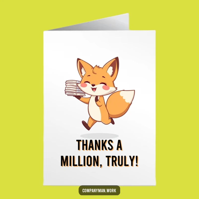 Free Printable Thank You Fox Card: Funny Fox Papers - Downloadable Gratitude Gift