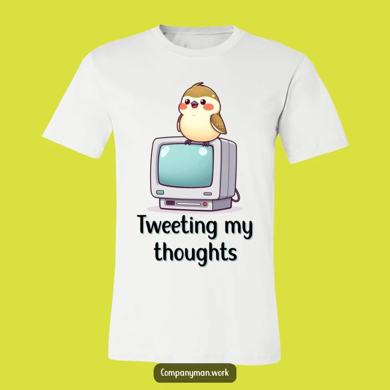 Funny Chickadee Computer T-Shirt: Adorable Bird Tech Humor Apparel Gift