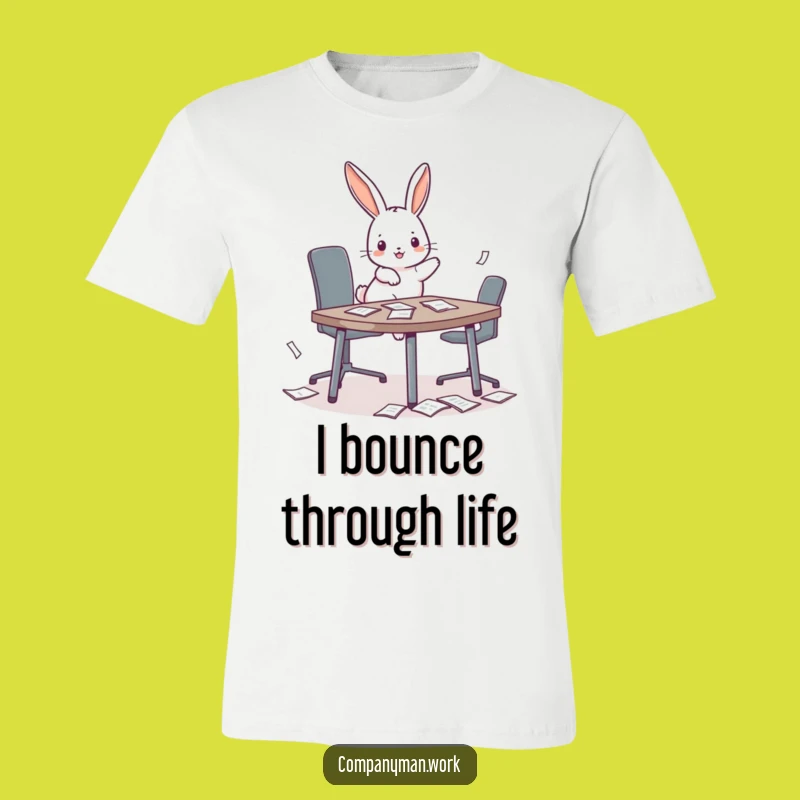 Funny Bunny Meeting Crasher T-Shirt: Playful Office Humor Tee Gift