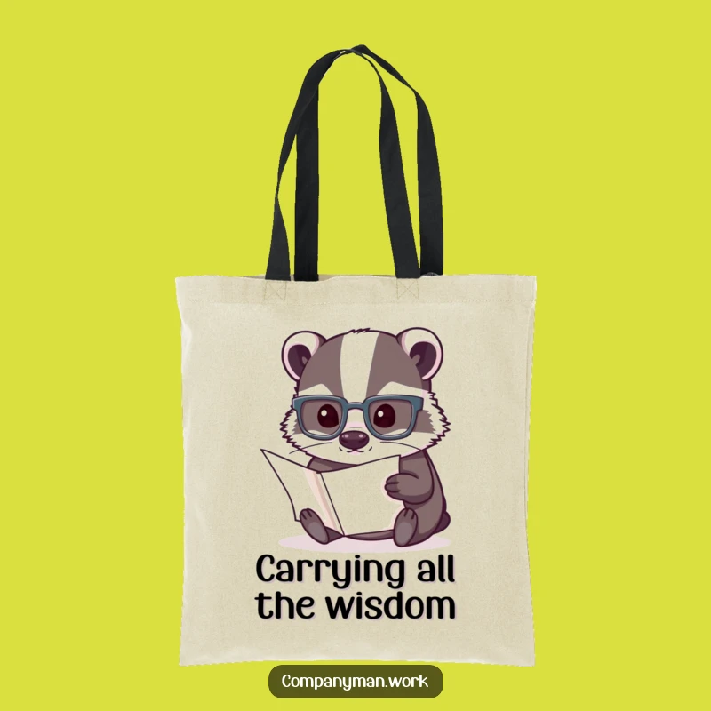 Funny Badger Document Tote Bag: Stylish and Humorous Carry-All Gift
