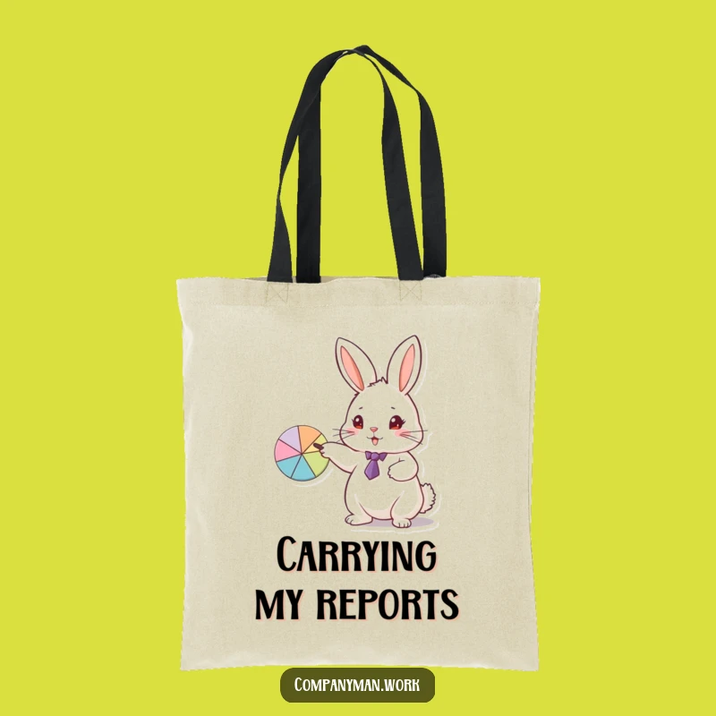 Funny Rabbit Business Tote Bag: Carry Your Data and Laughs