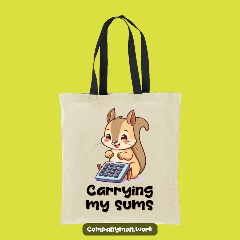 Funny Squirrel Calculator Tote Bag: Chic and Hilarious Accessory for Errands